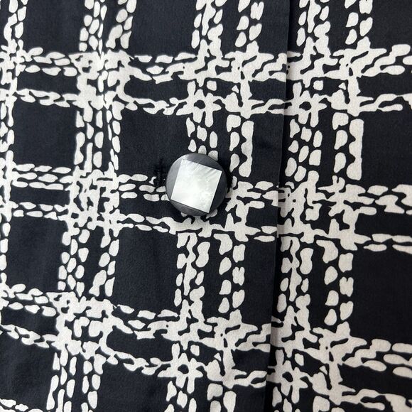 August Silk Vintage 100% Silk Blazer Black & White Women’s M - Picture 3 of 9